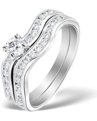 The Diamond Store - Matching Diamond Engagement And Wedding Ring 0.71Ct 18K - Lyst