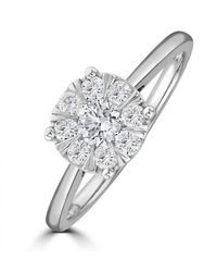 The Diamond Store - 0.50Ct Lab Diamond Cluster Solitaire Ring H/Si - Lyst