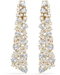 The Diamond Store - Luxe 10.00Ct Lab Diamond Chandelier Earrings With Igi Certified Pear And Round-Cut Diamonds - Lyst