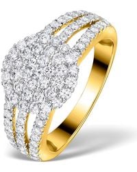 The Diamond Store - Diamond 3 Row Galileo 1.30Ct Diamond And 18K Ring - Lyst