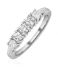 The Diamond Store - Chloe 5 Stone Diamond Eternity Ring 0.50Ct H/Si - Lyst