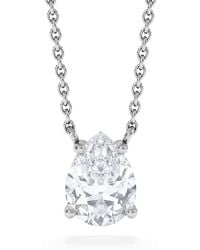 The Diamond Store - Wanderlust Floating Pear Cut Lab Diamond Solitaire Necklace 1.00Ct H/Si - Lyst