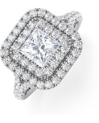 The Diamond Store - Cleopatra Lab Diamond Halo Engagement Ring 18K 1.85Ct F/Vs1 - Lyst