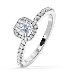 The Diamond Store - Beatrice Gia Diamond Halo Engagement Ring - Lyst