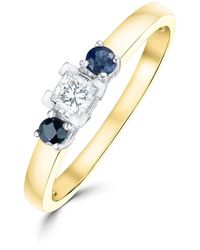 The Diamond Store - Lab Diamond 0.33Ct And Sapphire 18K Ring - Lyst