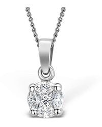 The Diamond Store - Galileo 0.50Ct Solitaire Look Diamond 0.18Ct And Necklace - Lyst