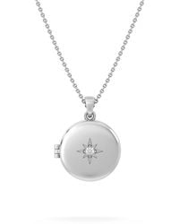 The Diamond Store - Keepsake 0.06Ct Lab Diamond Round Locket Pendant Necklace - Lyst