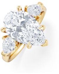 The Diamond Store - Adore 3.80Ct Pear Cut Lab Diamond 3 Stone Engagement Ring - Lyst