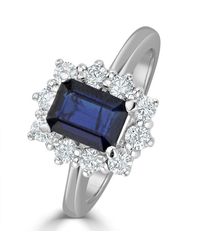 The Diamond Store - Sapphire 1.15Ct And Diamond 0.50Ct 18K Ring - Lyst
