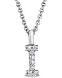 The Diamond Store - Love Letter Initial I Lab Diamond Necklace Set - Lyst