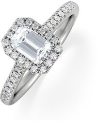 The Diamond Store - Lumia Emerald Cut Lab Diamond Halo Ring 0.70Ct F/Vs - Lyst