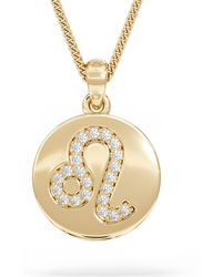 The Diamond Store - Astrology Leo 0.07Ct Lab Grown Diamond Medallion Pendant Necklace - Lyst