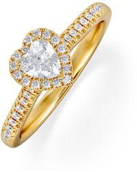 The Diamond Store - Lumia Heart Cut Lab Diamond Halo Ring 0.50Ct F/Vs - Lyst