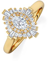 The Diamond Store - The Radiance Lab Diamond Ring 0.52Ct H/Si Set - Lyst