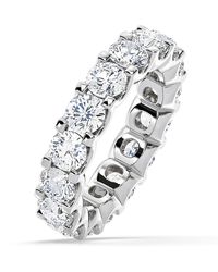 The Diamond Store - Chloe Lab Diamond Eternity Ring 18K Claw Set 5.00Ct G/Vs - Lyst