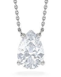 The Diamond Store - Wanderlust Floating Pear Cut Lab Diamond Solitaire Necklace 2.00Ct H/Si - Lyst