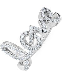 The Diamond Store - Love Motif 0.12Ct Lab Diamond Ring - Lyst