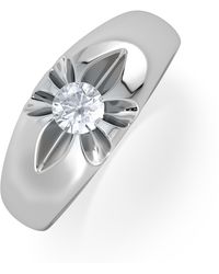 The Diamond Store - Lab Diamond Signet Ring 0.25Ct Round Cut - Lyst
