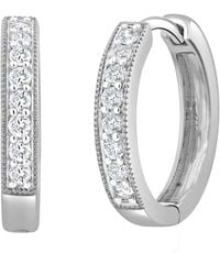 The Diamond Store - Lab Diamond Huggie Earrings 0.25Ct H/Si Pave Set - Lyst