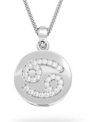 The Diamond Store - Astrology Cancer 0.07Ct Lab Grown Diamond Medallion Pendant Necklace - Lyst