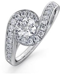 The Diamond Store - Anais Diamond Engagement Halo Ring 0.82Ct G/Vs2 - Lyst