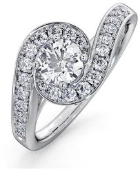 The Diamond Store - Anais Diamond Engagement Halo Ring 18Kw 0.82Ct G/Vs2 - Lyst