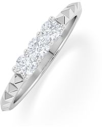 The Diamond Store - Era 0.33Ct Round Cut Lab Diamond 3 Stone Ring - Lyst