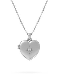 The Diamond Store - Keepsake 0.06Ct Lab Diamond Heart Locket Pendant Necklace - Lyst
