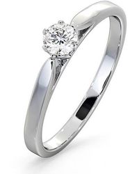 The Diamond Store - Low Set Chloe Lab Diamond Engagement Ring 0.25Ct G/Si1 Platinum - Lyst
