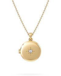 The Diamond Store - Keepsake 0.06Ct Lab Diamond Round Locket Pendant Necklace - Lyst