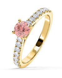 The Diamond Store - Natalia Lab Diamond 0.91Ct Side Stone Ring - Lyst