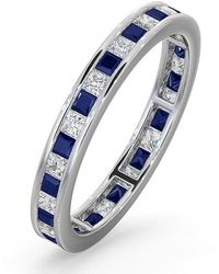 The Diamond Store - Eternity Ring Lauren Diamonds G/Vs And Sapphire 1.20Ct -18K - Lyst