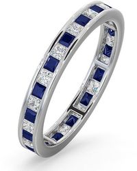 The Diamond Store - Eternity Ring Lauren Diamonds G/Vs And Sapphire 1.20Ct -18K - Lyst