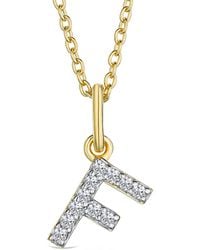 The Diamond Store - Love Letter Initial F Lab Diamond Necklace Set - Lyst