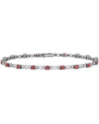 The Diamond Store - Ruby And Lab Diamond Tennis Bracelet Claw Set - Lyst