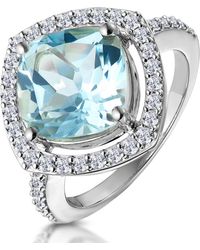 The Diamond Store - 5.40Ct Topaz And Diamond Asteria Statement Ring - Lyst