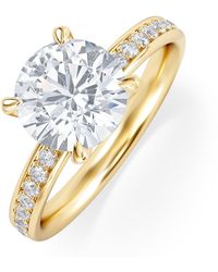 The Diamond Store - Origin 2.25Ct Round Cut Lab Diamond Solitaire Engagement Ring With Side Stones - Lyst