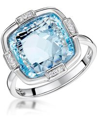 The Diamond Store - Topaz And Diamond Stellato Ring 0.03Ct - Lyst