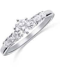 The Diamond Store - 18K Lab Diamond Set Mount And Half Eternity Ring (0.70Ct) - Lyst