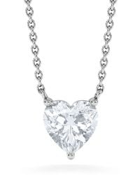 The Diamond Store - Wanderlust Floating Heart Cut Lab Diamond Solitaire Necklace 1.00Ct H/Si - Lyst