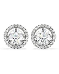 The Diamond Store - Ella Lab Diamond Halo Earrings 2.45Ct - Lyst