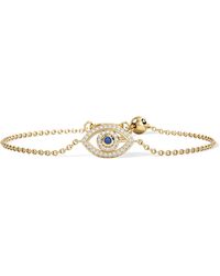 The Diamond Store - Evil Eye 0.21Ct Sapphire Lab Diamond Adjustable Bracelet - Lyst
