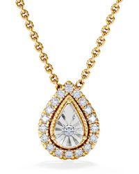 The Diamond Store - Masami Diamond Pear Halo Necklace 0.10Ct Pave Set - Lyst