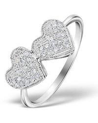 The Diamond Store - Diamond 0.17Ct 9K 2 Hearts Ring Sizes Available Y - Lyst