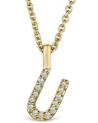 The Diamond Store - Love Letter Initial U Lab Diamond Necklace Set - Lyst