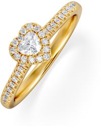 The Diamond Store - Lumia Heart Cut Lab Diamond Halo Ring 0.33Ct F/Vs - Lyst