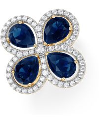 The Diamond Store - Bloom 3.40Ct Lab Sapphire And Lab Diamond Ring - Lyst