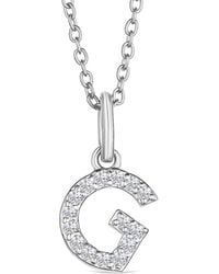 The Diamond Store - Love Letter Initial G Lab Diamond Necklace Set - Lyst