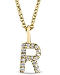 The Diamond Store - Love Letter Initial R Lab Diamond Necklace Set - Lyst