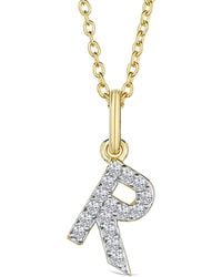 The Diamond Store - Love Letter Initial R Lab Diamond Necklace Set - Lyst